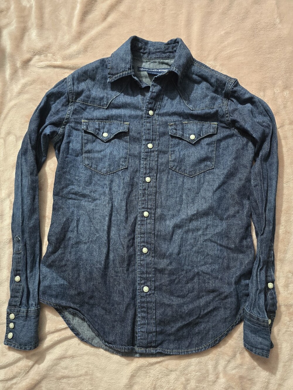Ralph Lauren Sport Denim Pearl Snap Western Shirt Size 2